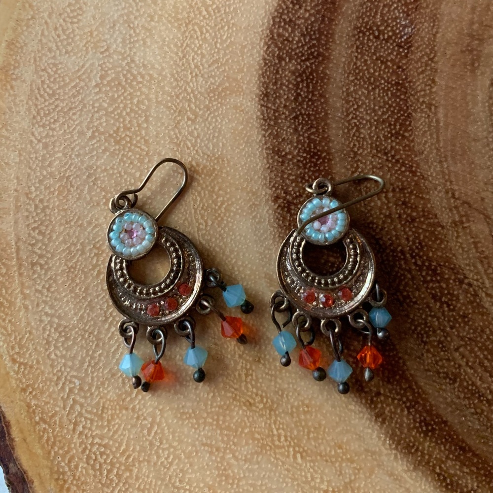 Gold beaded earrings